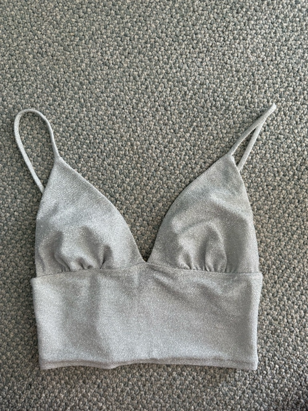 Silver Cropped Tank Top